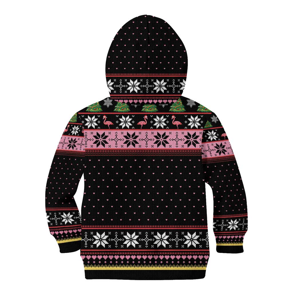 Flamingo Make Me Happy Christmas Tree Kid Hoodie Human Make My Head Hurt - Wonder Print Shop