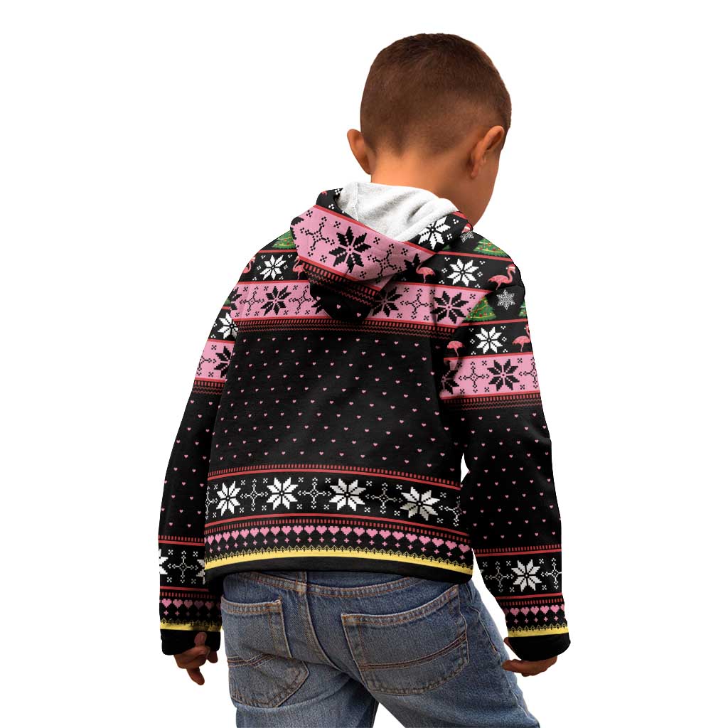 Flamingo Make Me Happy Christmas Tree Kid Hoodie Human Make My Head Hurt - Wonder Print Shop