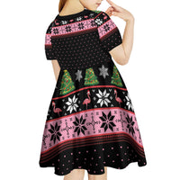 Flamingo Make Me Happy Christmas Tree Kid Short Sleeve Dress Human Make My Head Hurt - Wonder Print Shop
