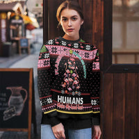 Flamingo Make Me Happy Christmas Tree Ugly Christmas Sweater Human Make My Head Hurt - Wonder Print Shop