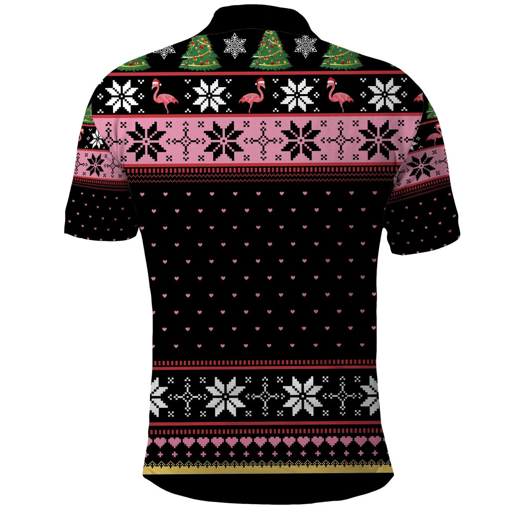 Flamingo Make Me Happy Christmas Tree Polo Shirt Human Make My Head Hurt - Wonder Print Shop