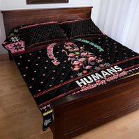 Flamingo Make Me Happy Christmas Tree Quilt Bed Set Human Make My Head Hurt - Wonder Print Shop