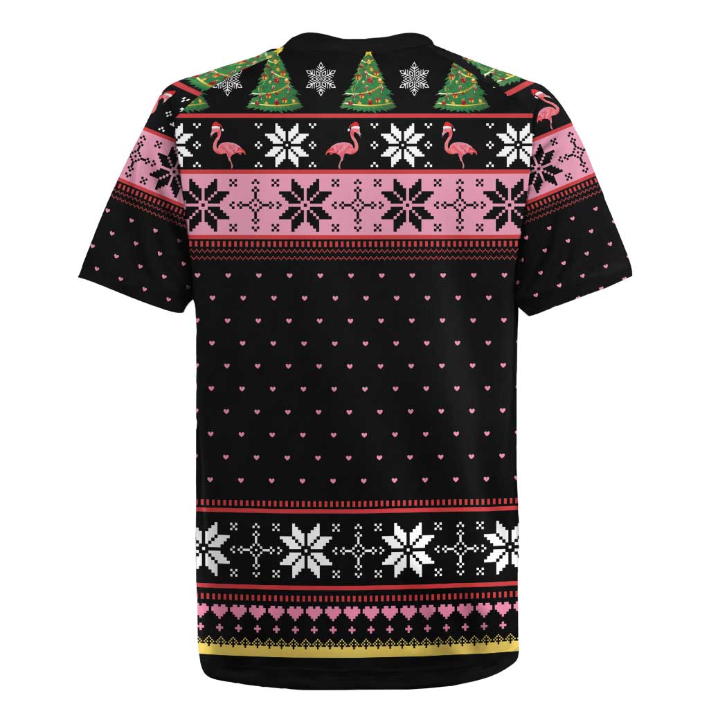 Flamingo Make Me Happy Christmas Tree Rugby Jersey Human Make My Head Hurt - Wonder Print Shop
