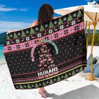 Flamingo Make Me Happy Christmas Tree Sarong Human Make My Head Hurt - Wonder Print Shop