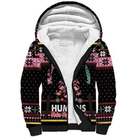 Flamingo Make Me Happy Christmas Tree Sherpa Hoodie Human Make My Head Hurt - Wonder Print Shop