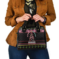 Flamingo Make Me Happy Christmas Tree Shoulder Handbag Human Make My Head Hurt