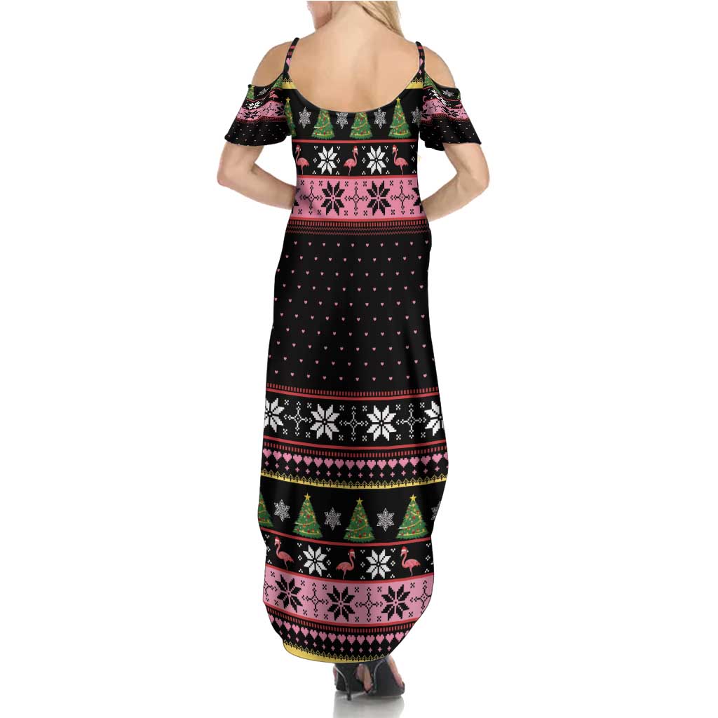 Flamingo Make Me Happy Christmas Tree Summer Maxi Dress Human Make My Head Hurt - Wonder Print Shop