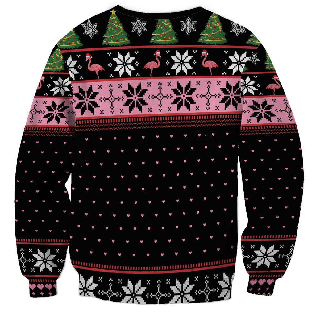 Flamingo Make Me Happy Christmas Tree Sweatshirt Human Make My Head Hurt - Wonder Print Shop