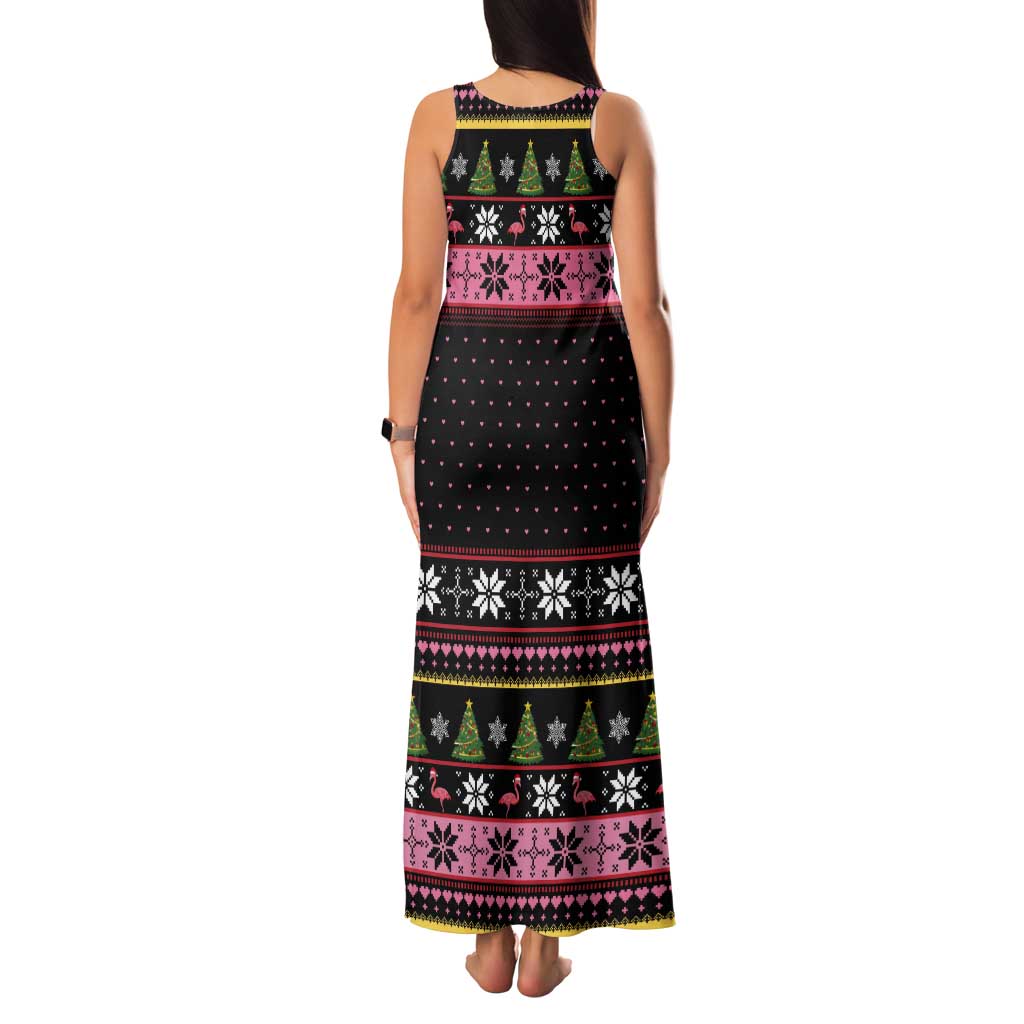 Flamingo Make Me Happy Christmas Tree Tank Maxi Dress Human Make My Head Hurt - Wonder Print Shop