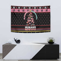 Flamingo Make Me Happy Christmas Tree Tapestry Human Make My Head Hurt - Wonder Print Shop