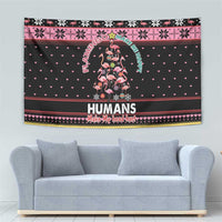 Flamingo Make Me Happy Christmas Tree Tapestry Human Make My Head Hurt - Wonder Print Shop