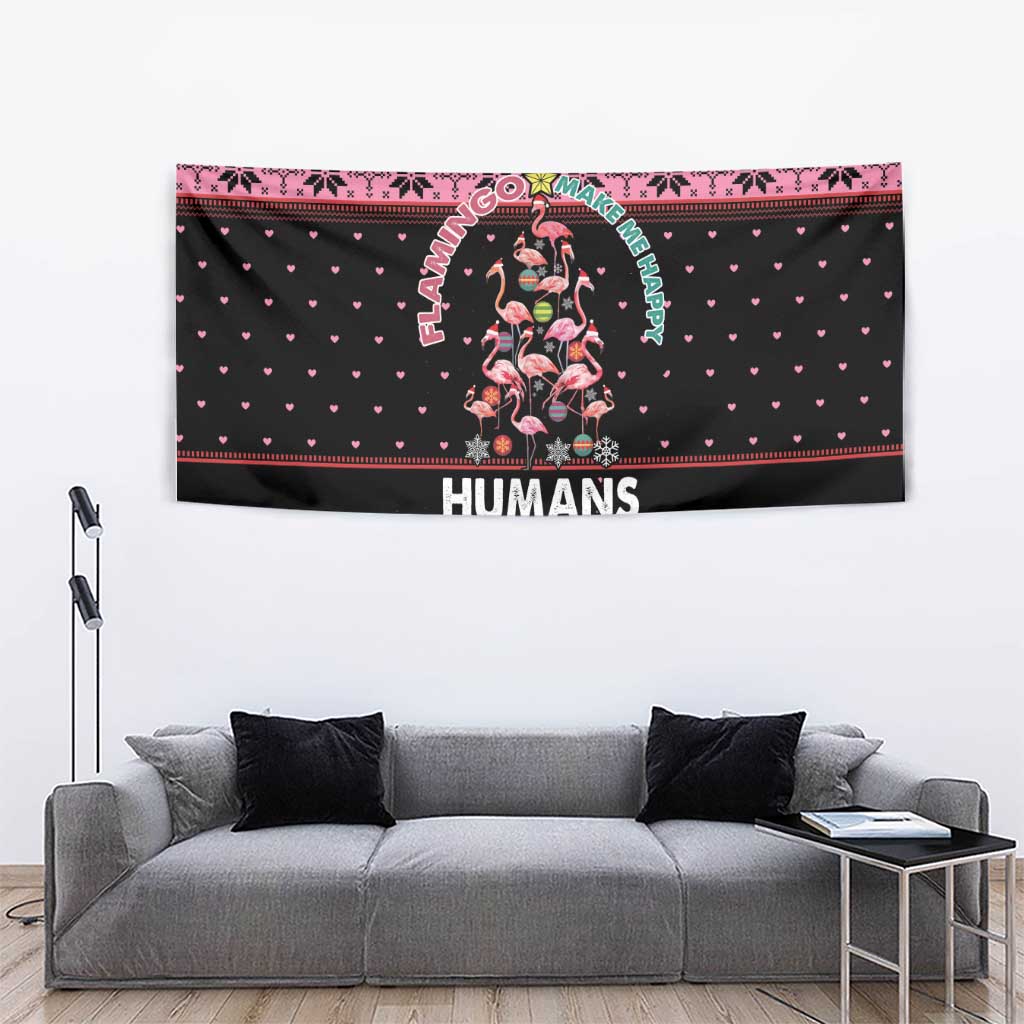 Flamingo Make Me Happy Christmas Tree Tapestry Human Make My Head Hurt - Wonder Print Shop