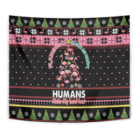 Flamingo Make Me Happy Christmas Tree Tapestry Human Make My Head Hurt - Wonder Print Shop