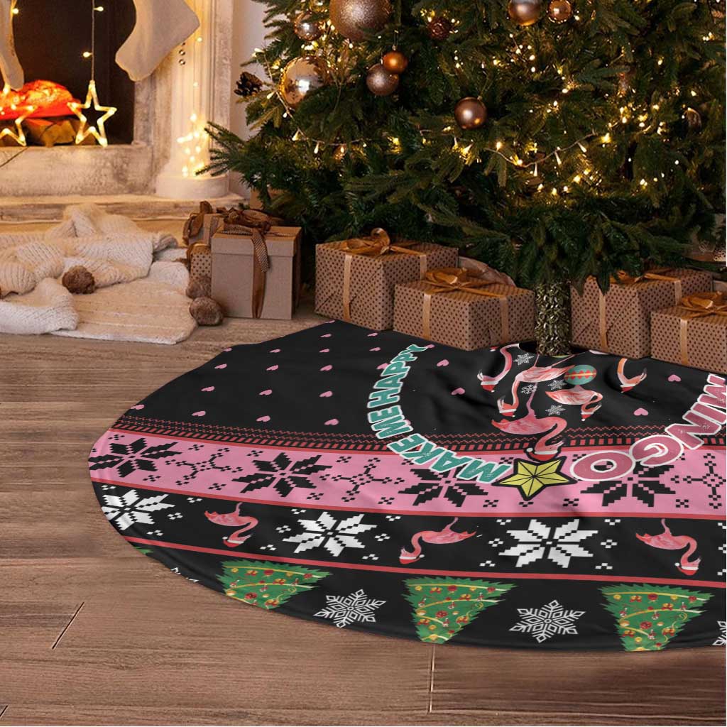 Flamingo Make Me Happy Christmas Tree Tree Skirt Human Make My Head Hurt - Wonder Print Shop