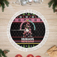 Flamingo Make Me Happy Christmas Tree Tree Skirt Human Make My Head Hurt - Wonder Print Shop