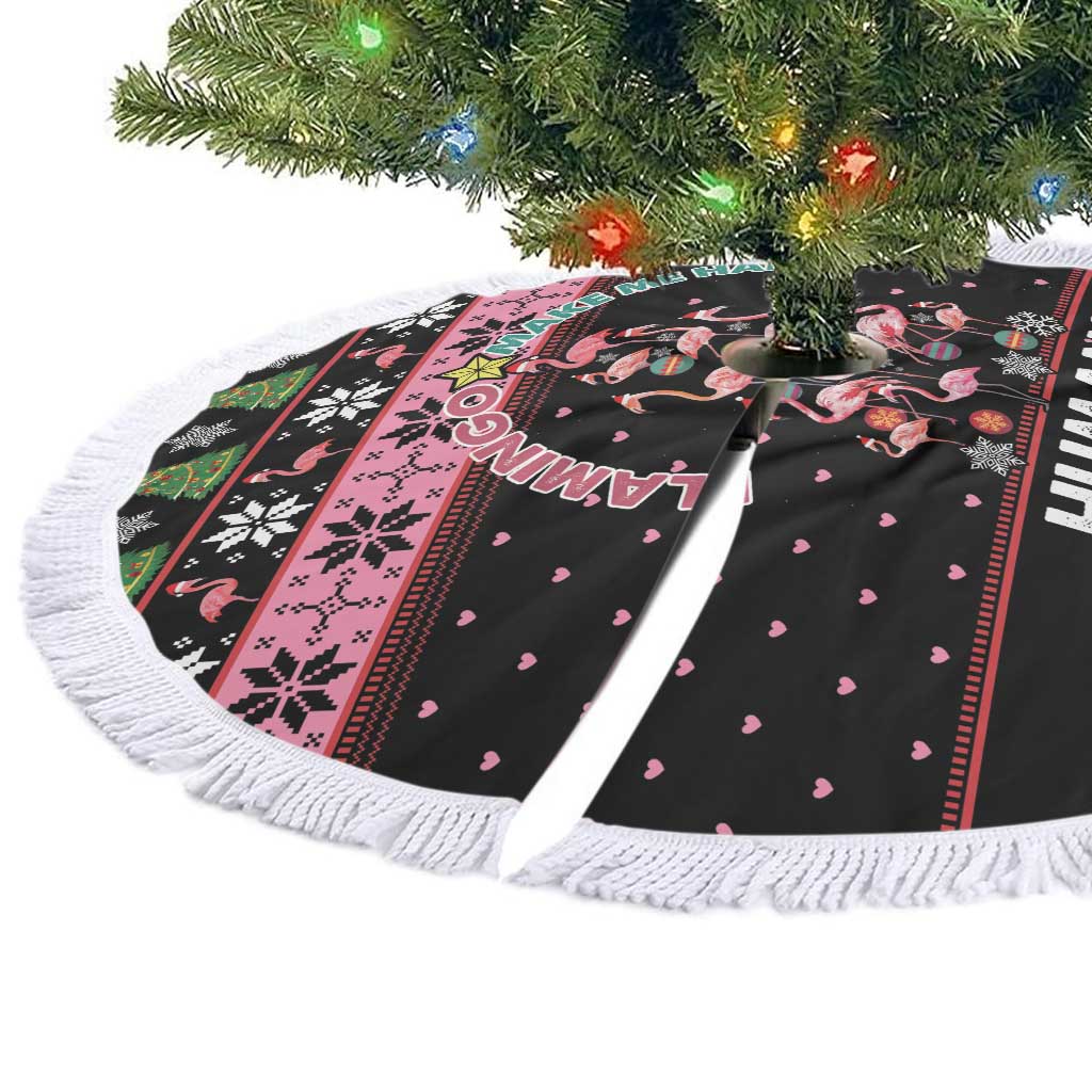 Flamingo Make Me Happy Christmas Tree Tree Skirt Human Make My Head Hurt - Wonder Print Shop