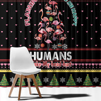Flamingo Make Me Happy Christmas Tree Window Curtain Human Make My Head Hurt - Wonder Print Shop