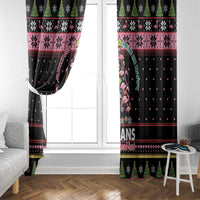 Flamingo Make Me Happy Christmas Tree Window Curtain Human Make My Head Hurt - Wonder Print Shop