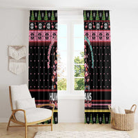 Flamingo Make Me Happy Christmas Tree Window Curtain Human Make My Head Hurt - Wonder Print Shop