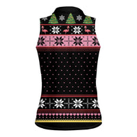 Flamingo Make Me Happy Christmas Tree Women Sleeveless Polo Shirt Human Make My Head Hurt - Wonder Print Shop