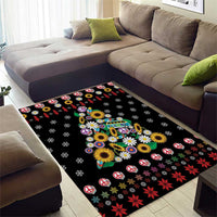 Hippie Xmas Area Rug Hippie Flower Christmas Tree - Wonder Print Shop
