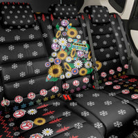 Hippie Xmas Back Car Seat Cover Hippie Flower Christmas Tree - Wonder Print Shop