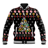 Hippie Xmas Baseball Jacket Hippie Flower Christmas Tree - Wonder Print Shop
