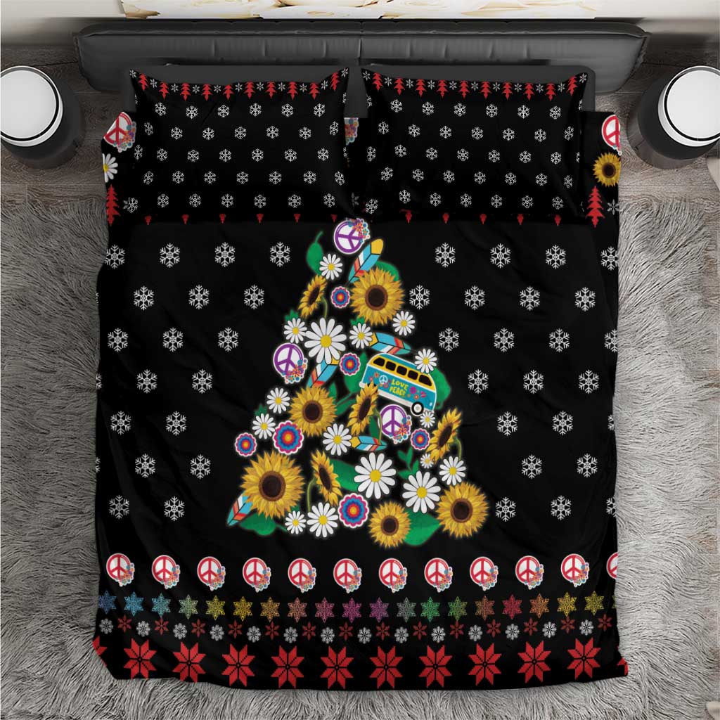 Hippie Xmas Bedding Set Hippie Flower Christmas Tree - Wonder Print Shop