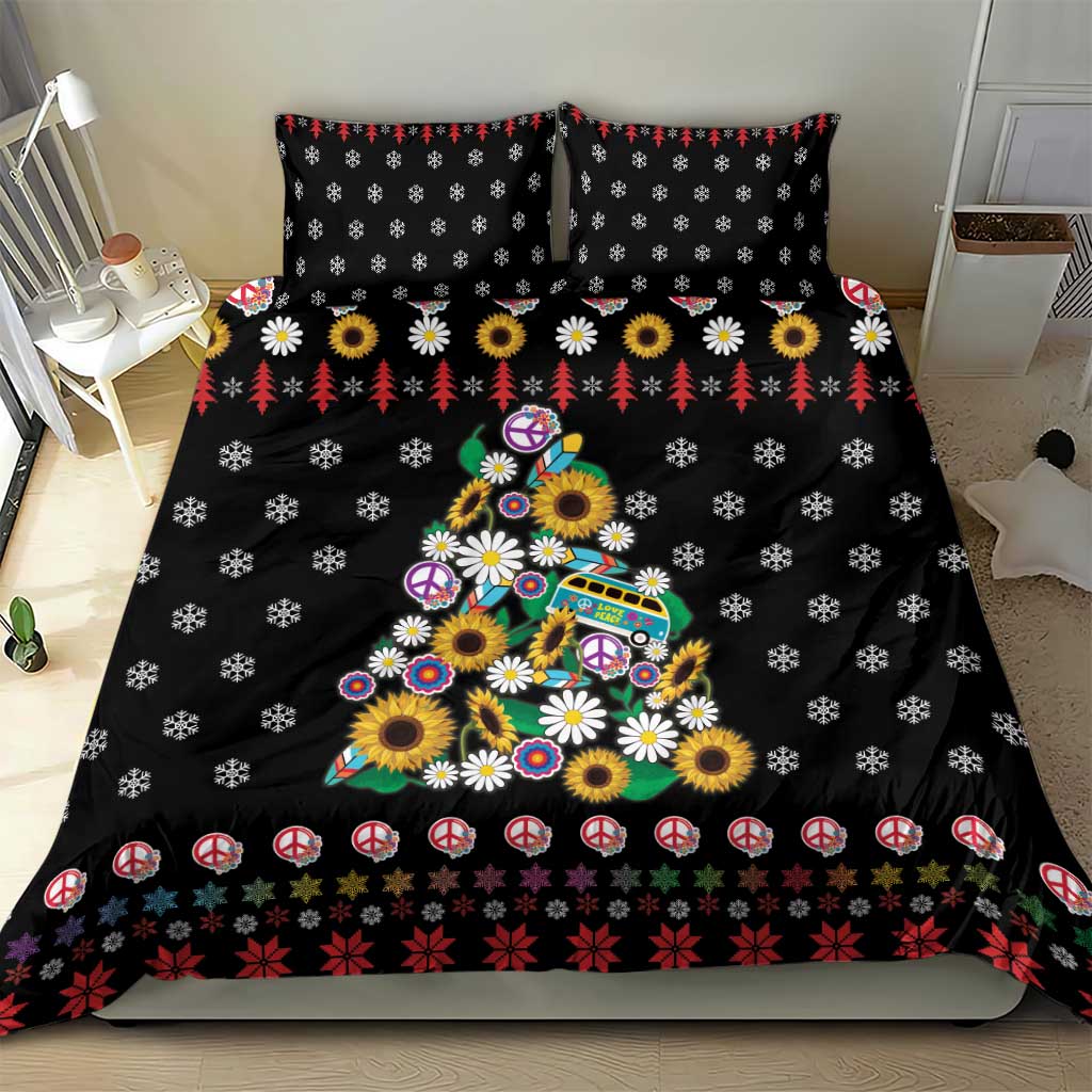 Hippie Xmas Bedding Set Hippie Flower Christmas Tree - Wonder Print Shop