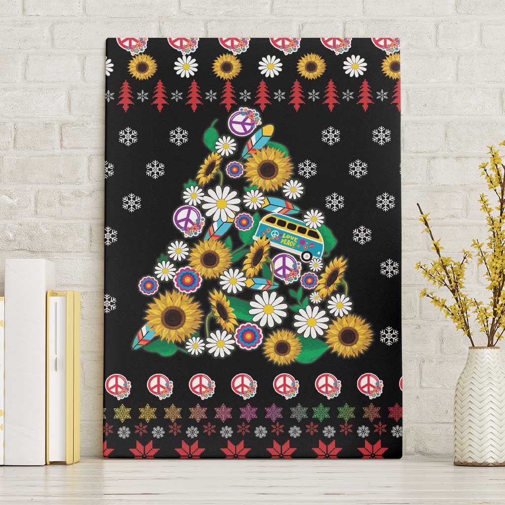Hippie Xmas Canvas Wall Art Hippie Flower Christmas Tree - Wonder Print Shop