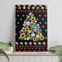 Hippie Xmas Canvas Wall Art Hippie Flower Christmas Tree - Wonder Print Shop