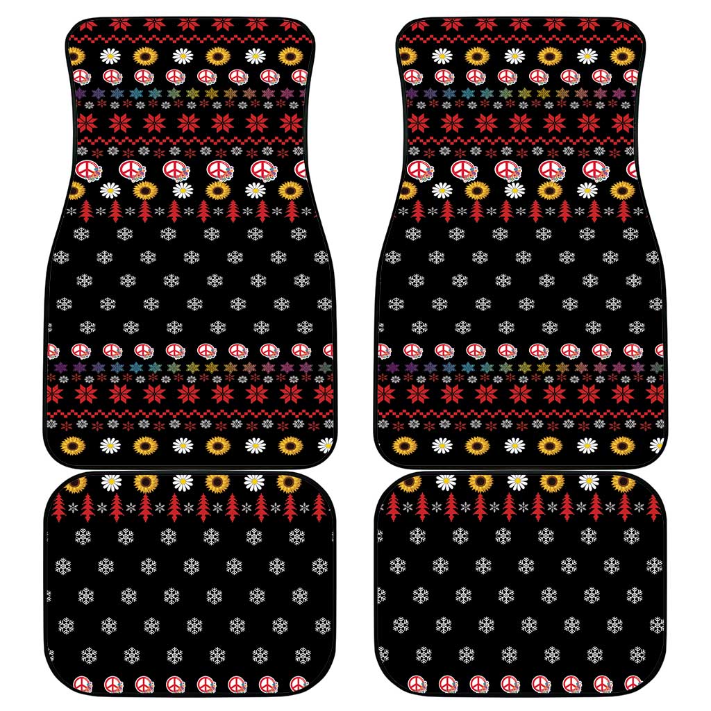 Hippie Xmas Car Mats Hippie Flower Christmas Tree - Wonder Print Shop