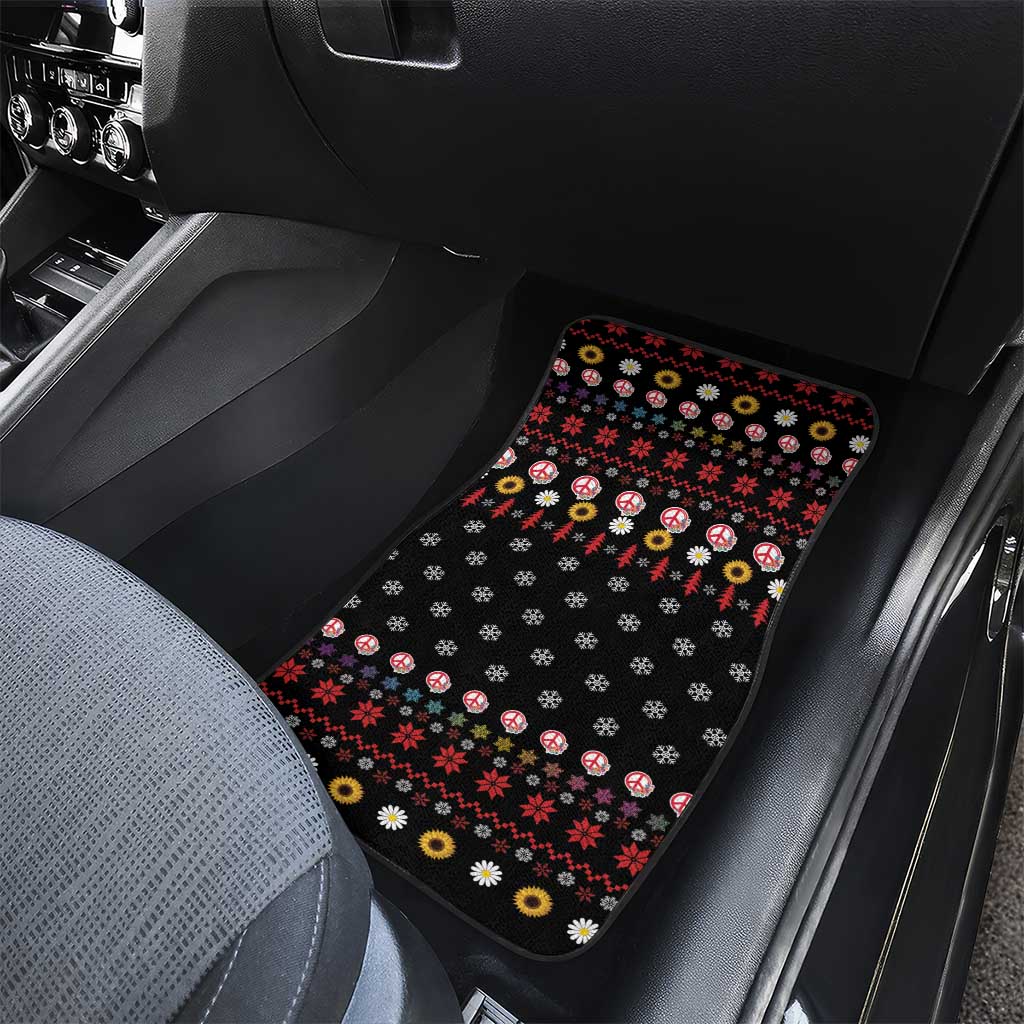 Hippie Xmas Car Mats Hippie Flower Christmas Tree - Wonder Print Shop