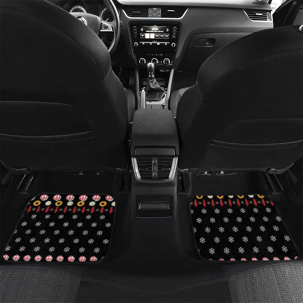 Hippie Xmas Car Mats Hippie Flower Christmas Tree - Wonder Print Shop