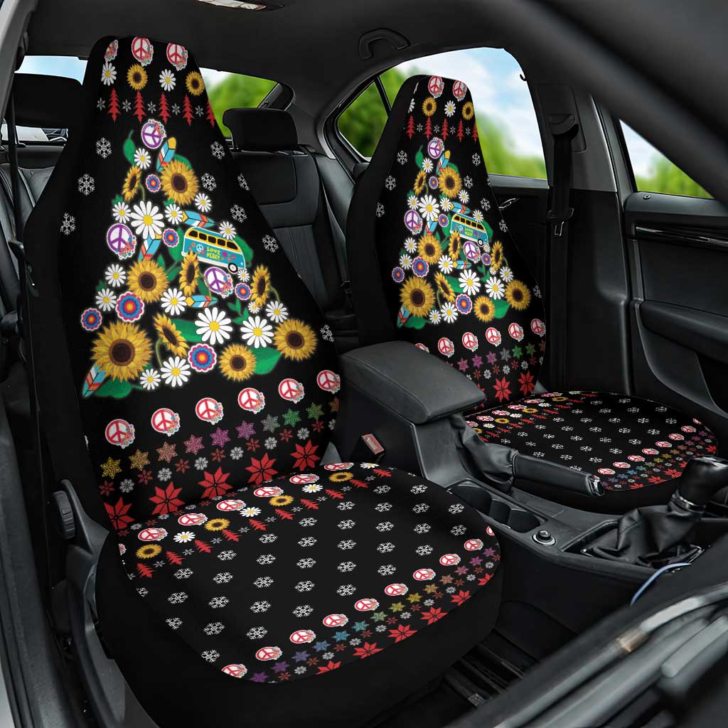 Hippie Xmas Car Seat Cover Hippie Flower Christmas Tree - Wonder Print Shop