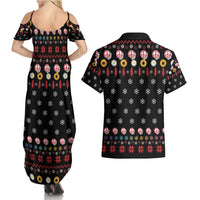 Hippie Xmas Couples Matching Summer Maxi Dress and Hawaiian Shirt Hippie Flower Christmas Tree - Wonder Print Shop