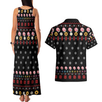 Hippie Xmas Couples Matching Tank Maxi Dress and Hawaiian Shirt Hippie Flower Christmas Tree - Wonder Print Shop