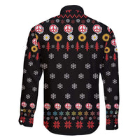 Hippie Xmas Family Matching Long Sleeve Bodycon Dress and Hawaiian Shirt Hippie Flower Christmas Tree - Wonder Print Shop