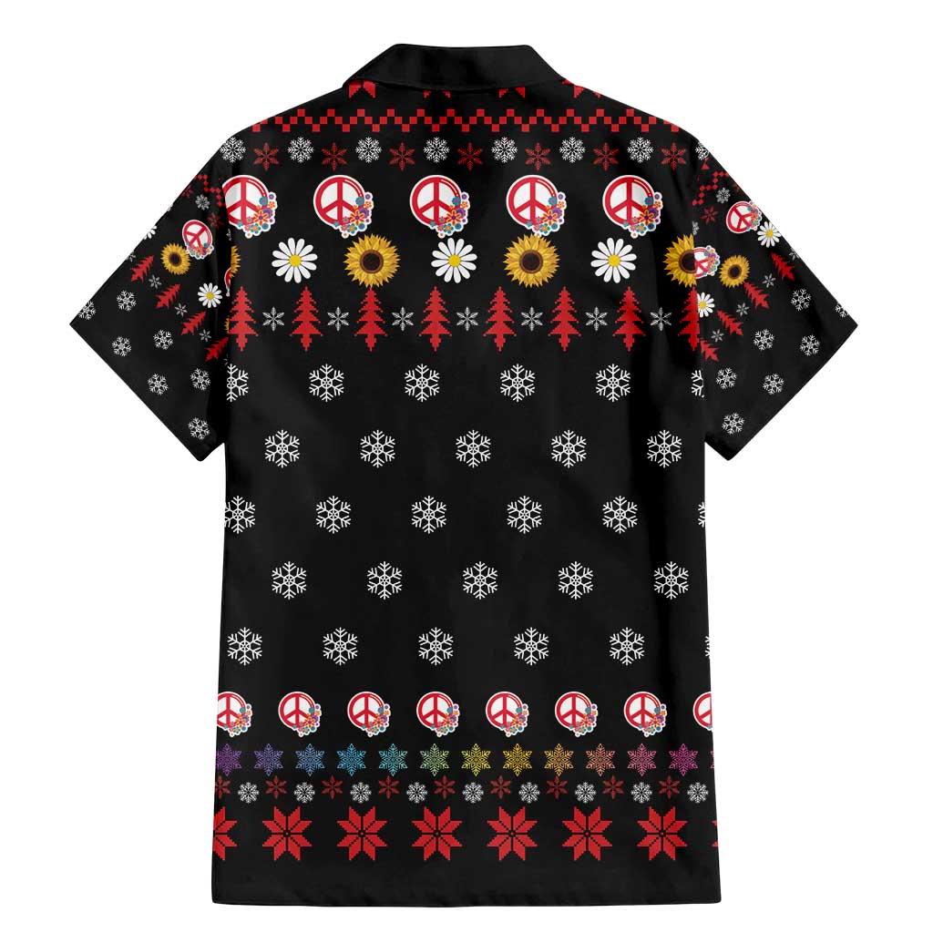 Hippie Xmas Family Matching Mermaid Dress and Hawaiian Shirt Hippie Flower Christmas Tree - Wonder Print Shop