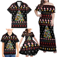 Hippie Xmas Family Matching Off Shoulder Maxi Dress and Hawaiian Shirt Hippie Flower Christmas Tree - Wonder Print Shop