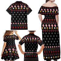 Hippie Xmas Family Matching Off Shoulder Maxi Dress and Hawaiian Shirt Hippie Flower Christmas Tree - Wonder Print Shop