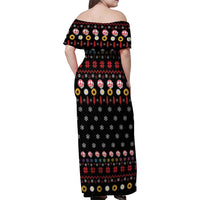 Hippie Xmas Family Matching Off Shoulder Maxi Dress and Hawaiian Shirt Hippie Flower Christmas Tree - Wonder Print Shop