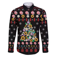 Hippie Xmas Family Matching Puletasi and Hawaiian Shirt Hippie Flower Christmas Tree - Wonder Print Shop