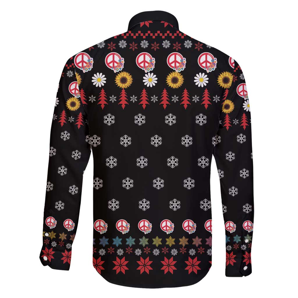 Hippie Xmas Family Matching Puletasi and Hawaiian Shirt Hippie Flower Christmas Tree - Wonder Print Shop