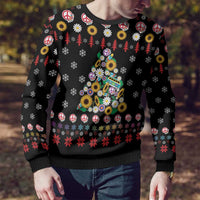 Hippie Xmas Ugly Christmas Sweater Hippie Flower Christmas Tree - Wonder Print Shop