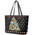 Hippie Xmas Leather Tote Bag Hippie Flower Christmas Tree - Wonder Print Shop