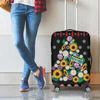 Hippie Xmas Luggage Cover Hippie Flower Christmas Tree - Wonder Print Shop
