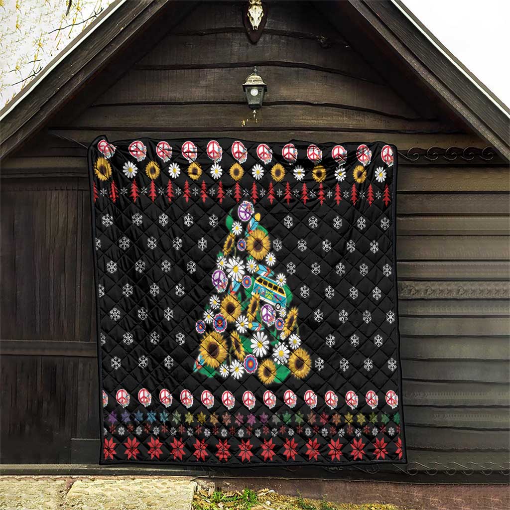 Hippie Xmas Quilt Hippie Flower Christmas Tree - Wonder Print Shop
