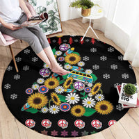 Hippie Xmas Round Carpet Hippie Flower Christmas Tree