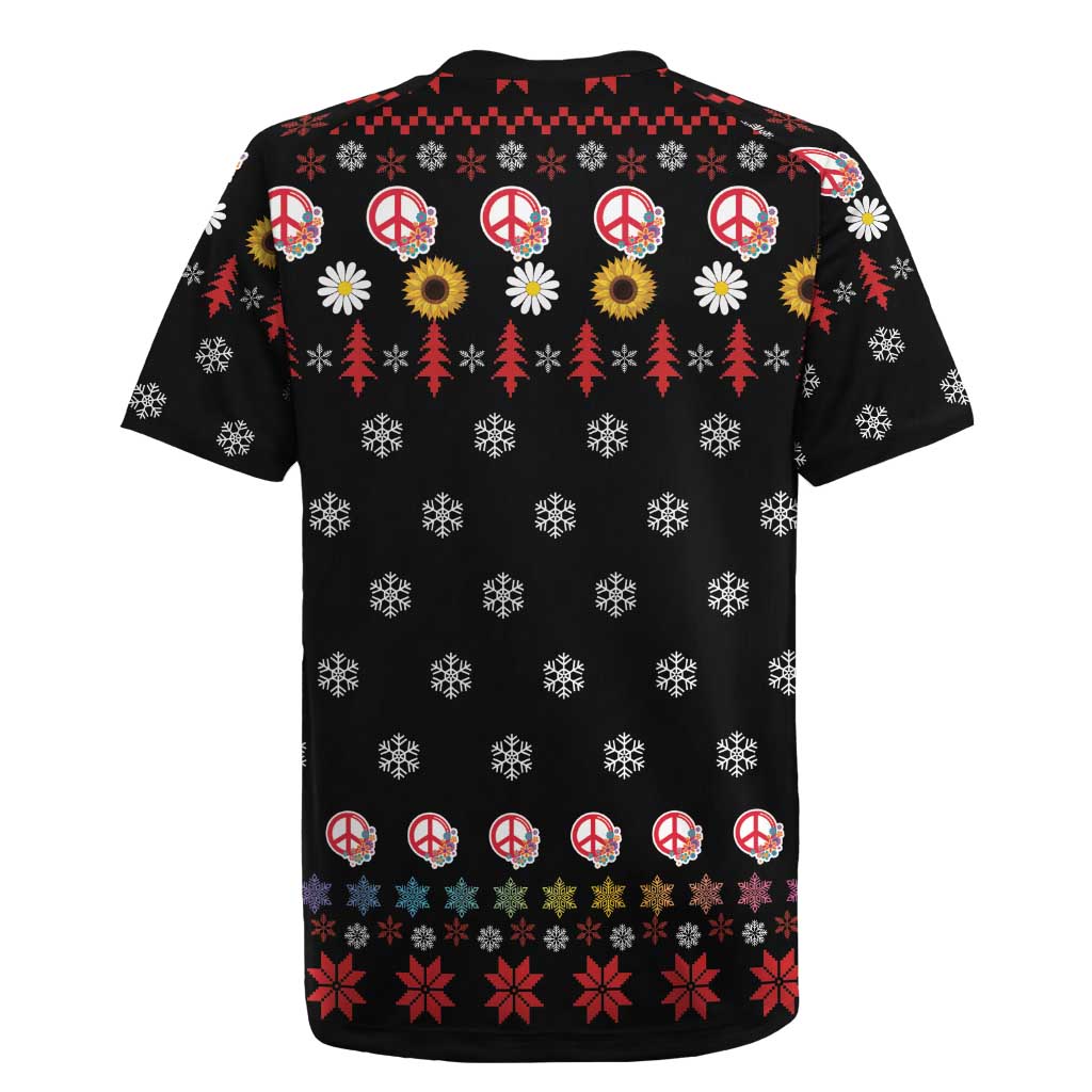 Hippie Xmas Rugby Jersey Hippie Flower Christmas Tree - Wonder Print Shop